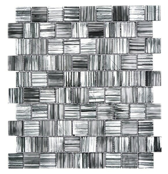 Mozaik pločica Quadrat Crystal Struktur CM CF41 (28,6 x 31,8 cm, Crne boje, Sjaj)