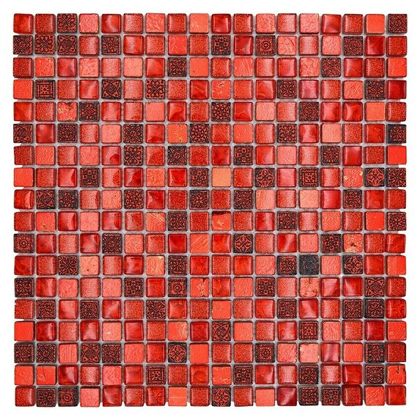 Mozaik pločica Quarat Crystal Mix XCM M720 (30 x 30 cm, Crvene boje, Sjaj)