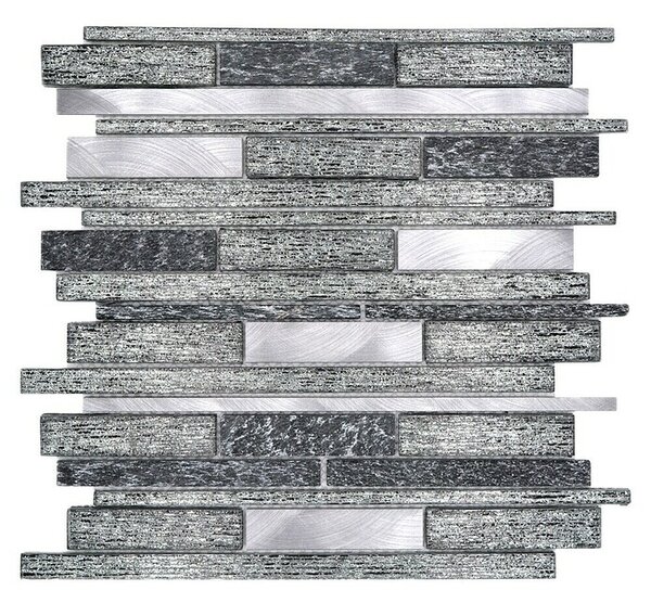Mozaik pločica Verbund Crystal Mix XAM GV84 (29,8 x 31 cm, Crne boje, Sjaj)