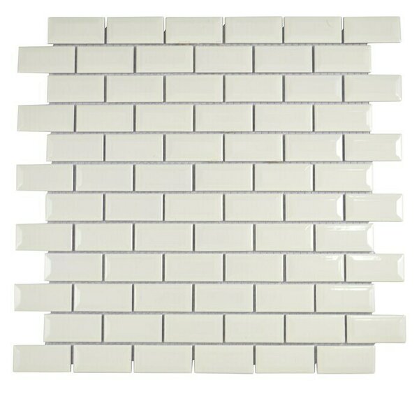 Mozaik pločica Brick Bond Diamond CBI 110 (30 x 30 cm, Boja bjelokosti, Sjaj)