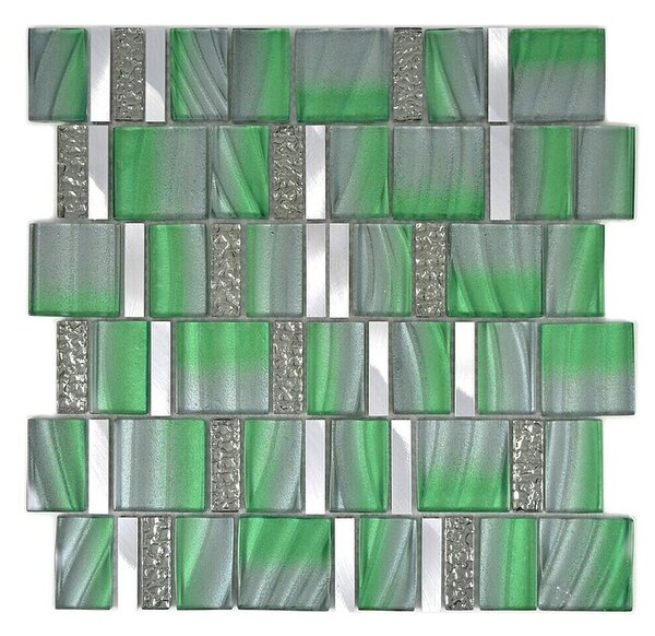 Mozaik pločica Crystal Mix XCM SUN07 (29,7 x 29,5 cm, Zelene boje, Sjaj)