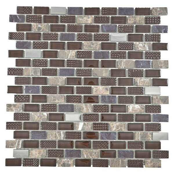 Mozaik pločica Brick Crystal Mix XCM B156 (30 x 28,5 cm, Smeđe boje, Sjaj)