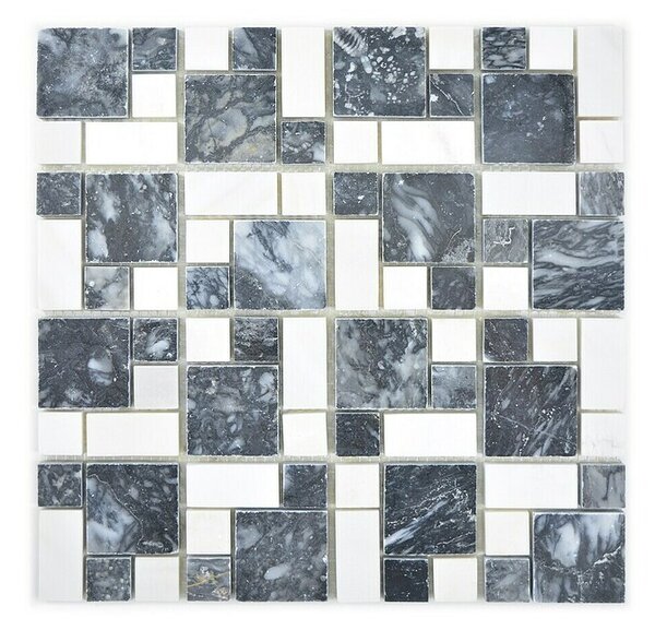 Mozaik pločica Mix XNM MC729 (30,5 x 30,5 cm, Crno-bijele boje, Sjaj)