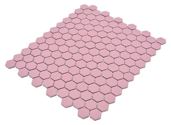 Mozaik pločica Hexagon Uni HX AT22 (26 x 30 cm, Roze boje, Mat)