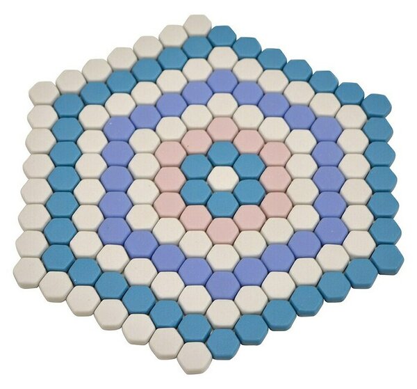 Mozaik pločica Hexagon CUBA HX9M (18 x 17,8 cm, Plava-ružičasta-bijela, Mat)