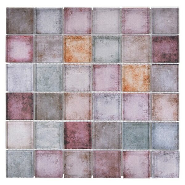 Mozaik pločica Quadrat Crystal SKY 123 (30 x 30 cm, Lila, Sjaj)