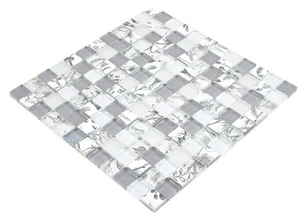 Mozaik pločica Quadrat Crystal XCM JT12 (29,8 x 29,8 cm, Sive boje, Sjaj)