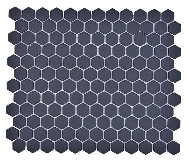 Mozaik pločica Hexagon Uni HX AT29 (26 x 30 cm, Crne boje, Mat)
