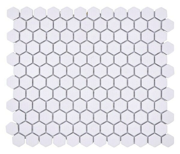 Mozaik pločica Hexagon Uni HX AT21 (26 x 30 cm, Bijele boje, Mat)