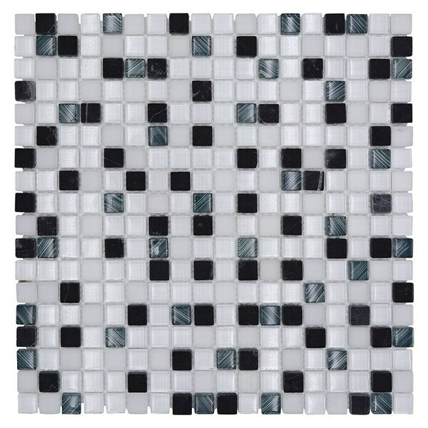 Mozaik pločica Quadrat Crystal Mix XCM M740 (30 x 30 cm, Bijelo-sive boje, Sjaj)