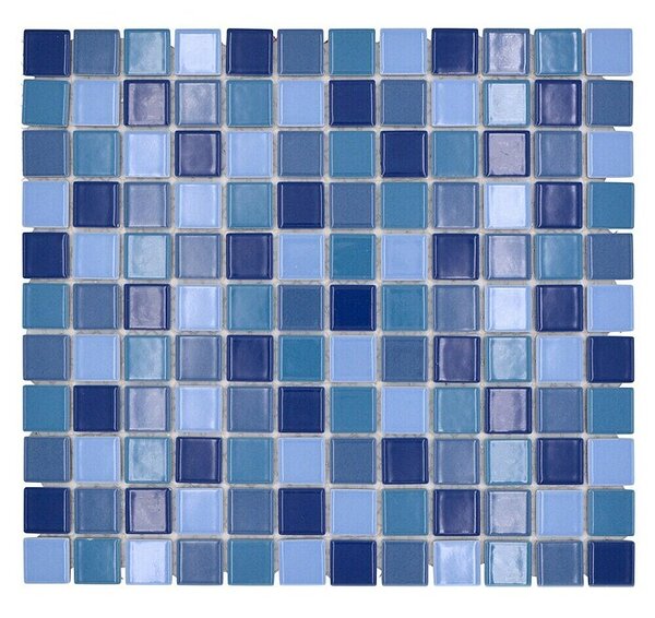 Mozaik pločica Quadrat Mix JT 250 (32,6 x 30 cm, Plave boje, Sjaj)