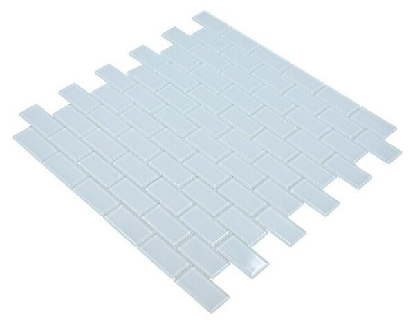 Mozaik pločica Brick Crystal CM B400 (32,2 x 31 cm, Bijele boje, Sjaj)