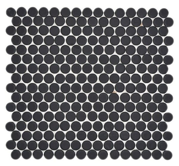 Mozaik pločica Knopf Uni 892N (30,5 x 32 cm, Crne boje, Mat)