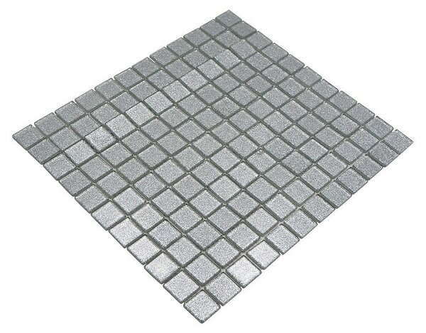 Mozaik pločica Quadrat Crystal CM 4SB6 (32,7 x 30,2 cm, Srebrne boje, Sjaj)