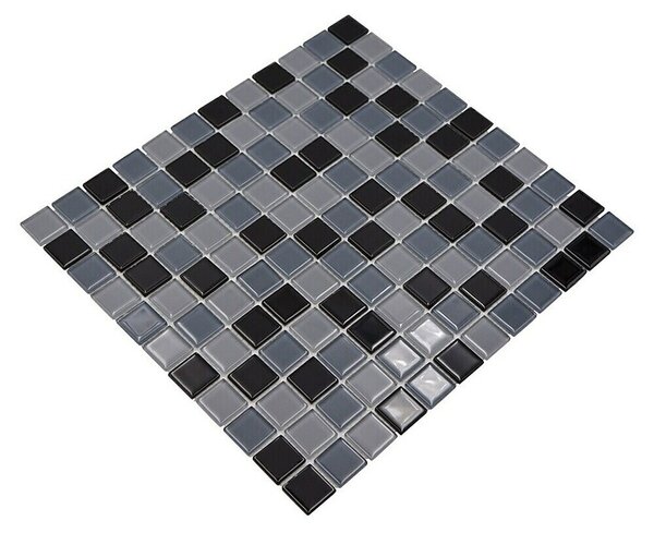 Mozaik pločica Quadrat Crystal CM 4999 (32,7 x 30,2 cm, Sive boje, Sjaj)