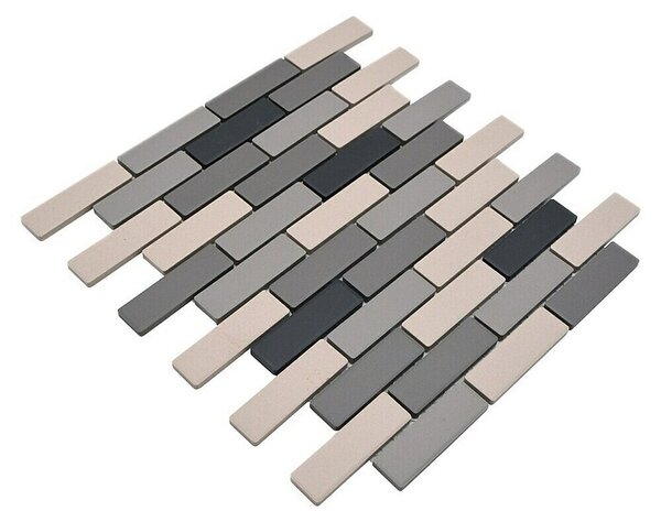 Mozaik pločica Brick Mix BR555 (26,1 x 29 cm, Sivo-bež, Mat)