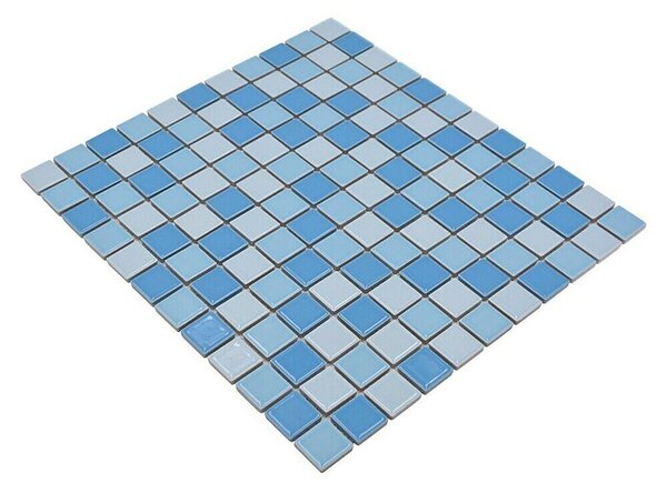 Mozaik pločica Quadrat Mix BM 200 (32,6 x 30 cm, Plave boje, Sjaj)