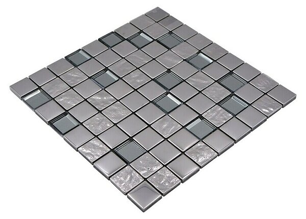 Mozaik pločica Quadrat Crystal XCM 32SB5 (30 x 30 cm, Metalik srebrne boje, Sjaj)