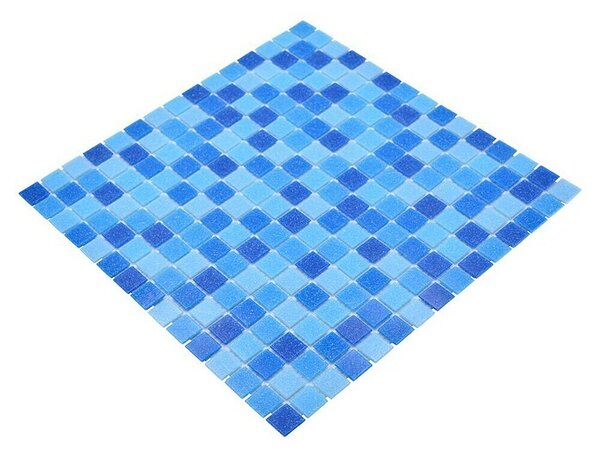 Mozaik pločica Quadrat Crystal Mix GM A 339P (32,7 x 30,5 cm, Mješovito plavo, Sjaj)