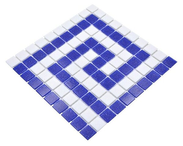 Mozaik pločica Quadrat Crystal GM BO 16P (21,7 x 21,7 cm, Plavo-bijele boje, Sjaj)