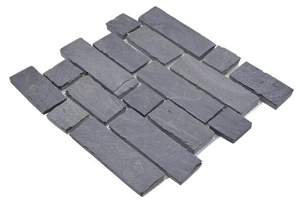 Mozaik pločica Brick Splitface XMS 547N (30,5 x 30,5 cm, Crne boje, Mat)