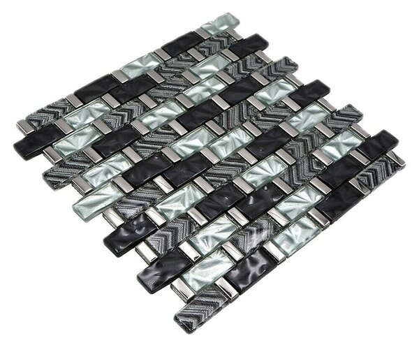 Mozaik pločica Rechteck Crystal Mix XCM MW10 (31 x 30 cm, Srebrna, Sjaj)
