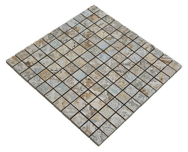 Mozaik pločica Quadrat Curtain Mixlight Colour CS 25MLC (29,5 x 29,5 cm, Bež/Smeđe/Plave boje, Mat)