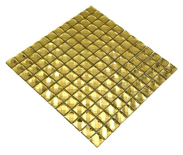 Mozaik pločica Quadrat Crystal XCM GO823 (30 x 30 cm, Zlatna, Sjaj)