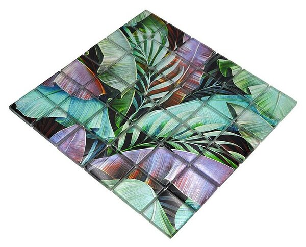Mozaik pločica Quadrat Crystal Rain Forest XCM RF09 (29,8 x 29,8 cm, Višebojna, Sjaj)