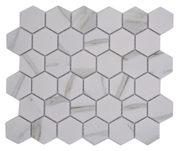 Mozaik pločica Hexagon CIM HX5 CT (28,1 x 32,5 cm, Bijela, Mat)