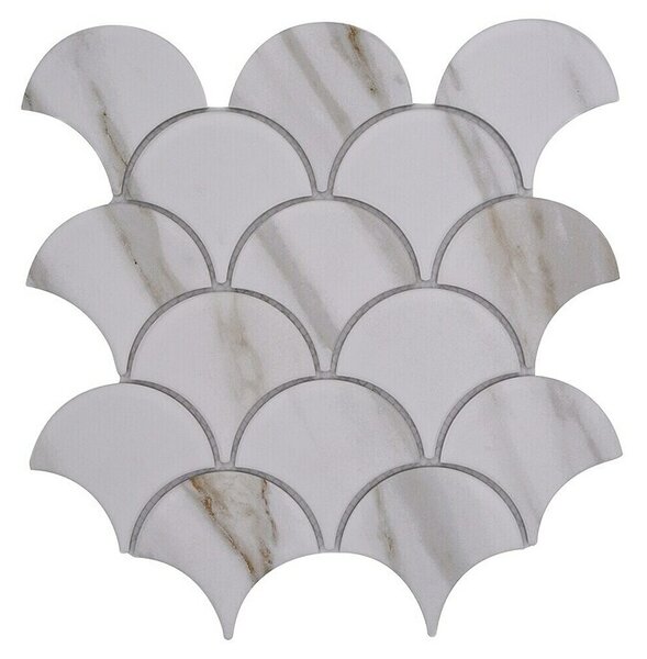 Mozaik pločica Fächer Calacatta CIM FS CT (27,3 x 25,9 cm, Bijela, Mat)
