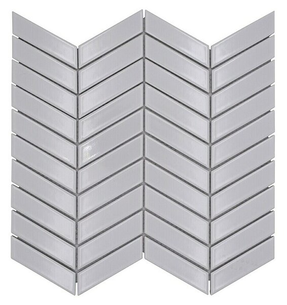 Mozaik pločica Chevron Uni CHEV 31 (30,3 x 28,9 cm, Bijela, Sjaj)