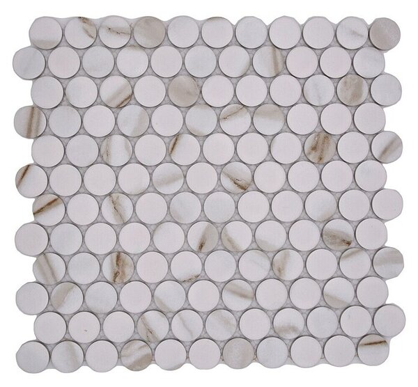 Mozaik pločica Knopf Calacatta CTG (33 x 31,2 cm, Bijela, Mat)