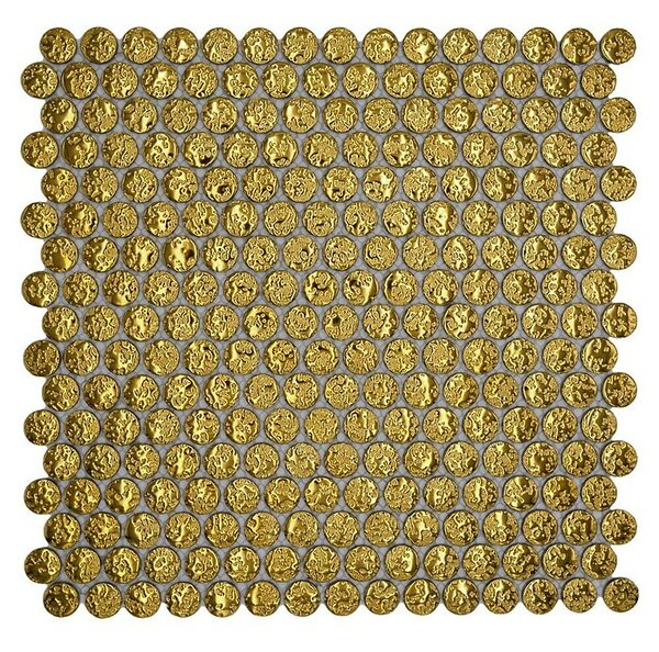 Mozaik pločica Knopf Uni GO86 (31 x 31,5 cm, Zlatna, Sjaj)