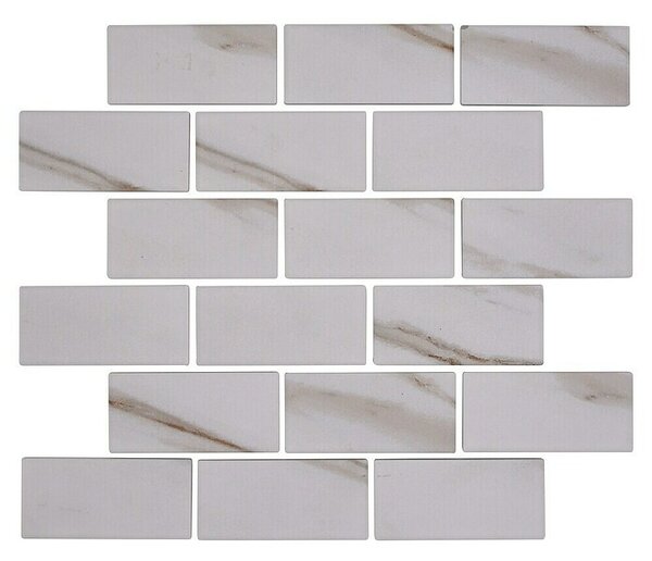 Mozaik pločica Brick Calacatta CIM BR CT (29,1 x 29,5 cm, Bijela, Mat)
