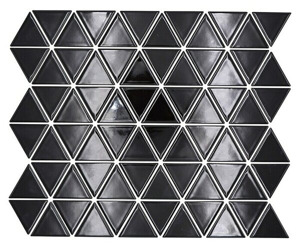 Mozaik pločica Dreieck Uni CG TR 59 (29,1 x 25,2 cm, Crna, Sjaj)