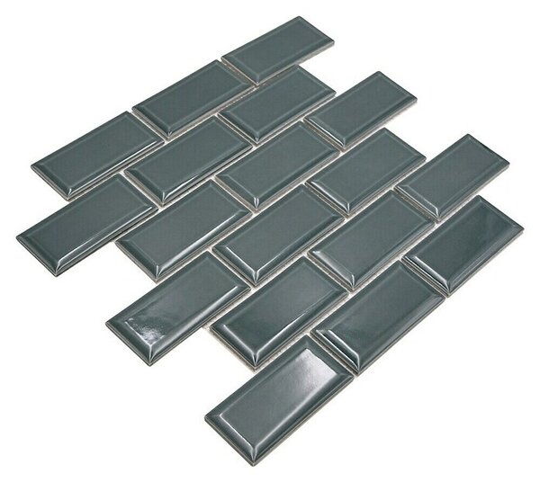 Mozaik pločica Metro Uni CG M15G (29,1 x 29,6 cm, Tamnozelena, Sjaj)