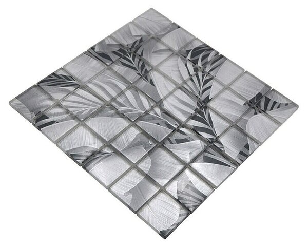 Mozaik pločica Quadrat Crystal Rainforest XCM RF03 (29,8 x 29,8 cm, Siva, Sjaj)