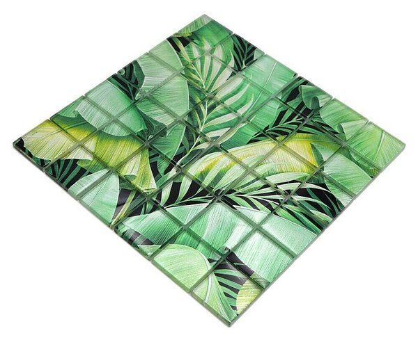 Mozaik pločica Quadrat Crystal Rainforest XCM RF01 (29,8 x 29,8 cm, Zelena, Sjaj)