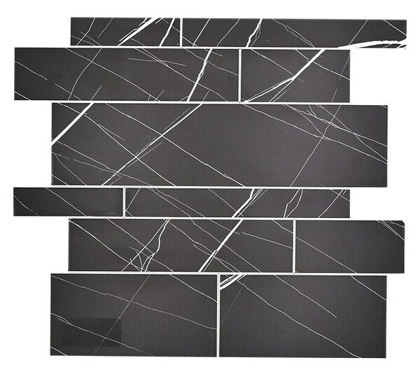 Samoljepljiva mozaik pločica Rechteck SAM 4XSP 04 (29,8 x 29,6 cm, Crna, Mat)