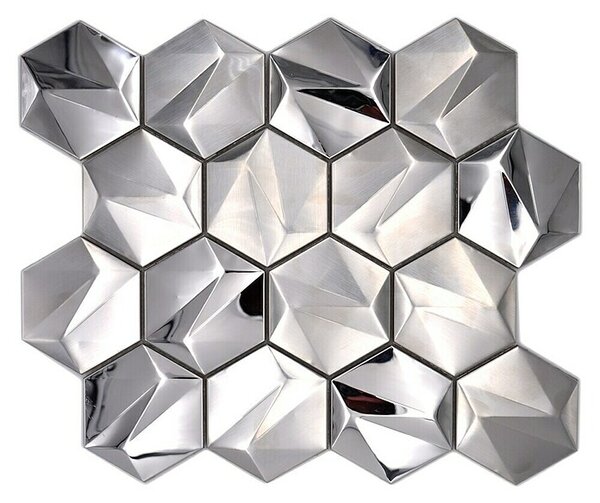 Mozaik pločica Hexagon HXM 40SB (26,2 x 23 cm, Siva, Sjaj)