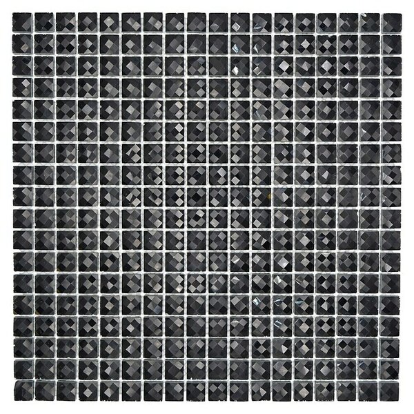 Mozaik pločica Quadrat Crystal Glitzer XCM BL824 (30 x 30 cm, Crna, Sjaj)