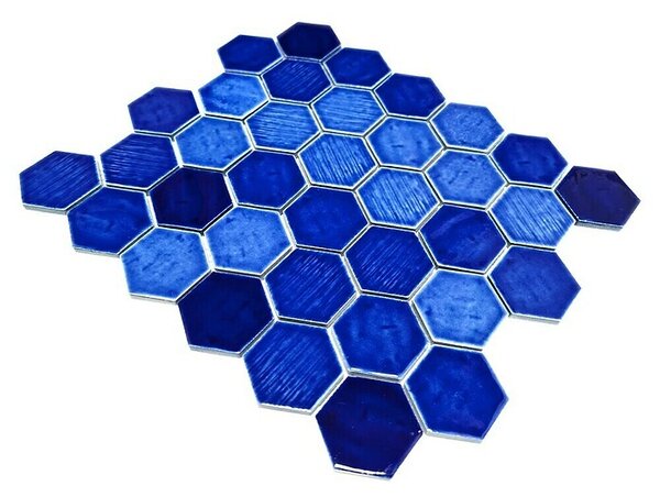Mozaik pločica Hexagon CG SAN7 (Plava, Sjaj, D x Š x D: 25,3 cm x 29,3 cm x 7 mm)