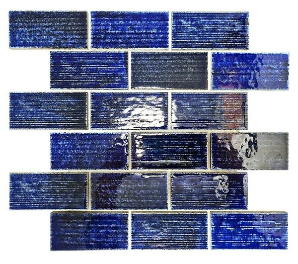 Mozaik pločica Brick CG KAS6 (29,7 x 29,7 cm, Plava, Sjaj)