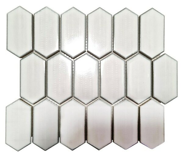 Mozaik pločica Hexagon CG CH471 (Bijela, Sjaj, 25,3 cm x 29,3 cm x 75 mm)