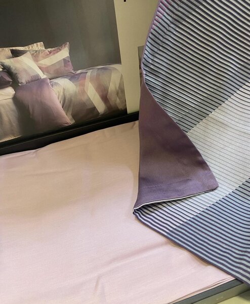 Posteljina s plahtom Helix Purple Saten Family 160x220x2