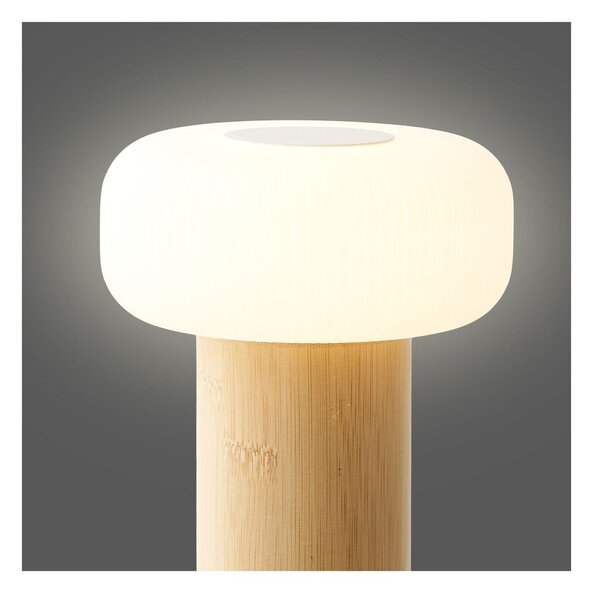Bijela/u prirodnoj boji od bambusa stolna lampa s plastičnim sjenilom (visina 18 cm) Stafford – House Nordic