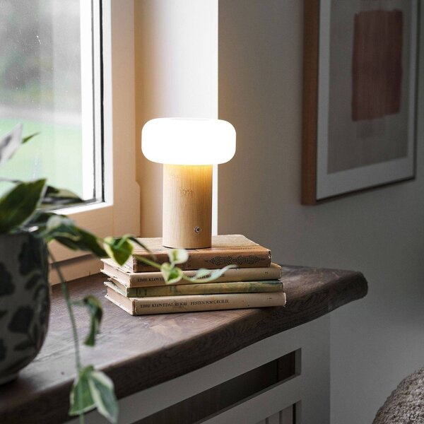 Bijela/u prirodnoj boji od bambusa stolna lampa s plastičnim sjenilom (visina 18 cm) Stafford – House Nordic