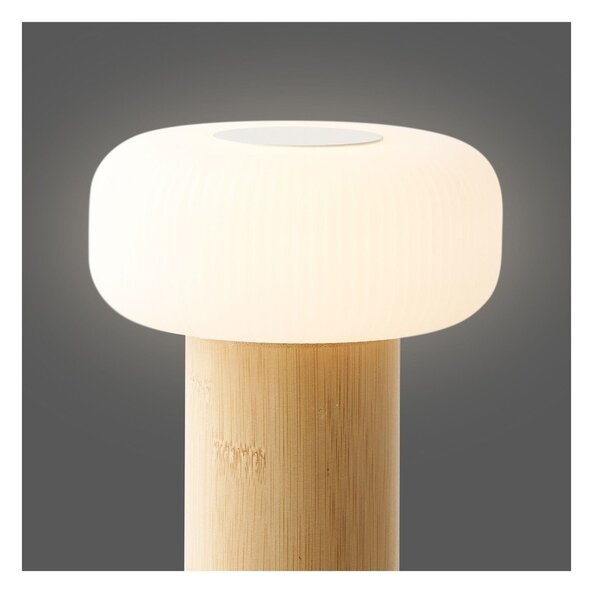Bijela/u prirodnoj boji od bambusa stolna lampa s plastičnim sjenilom (visina 18 cm) Stafford – House Nordic