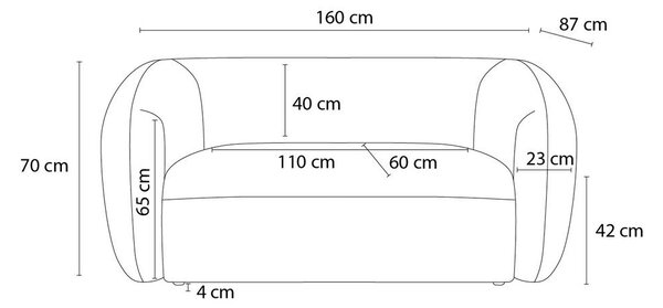 Zelena sofa od šenila 160 cm Celine – Bobochic Paris